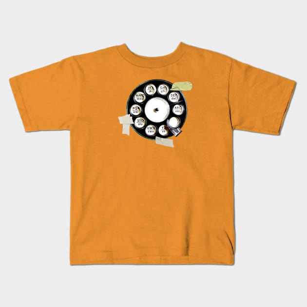 Dial Phone, Masking Tape, Retro Phone Kids T-Shirt by badlydrawnbabe